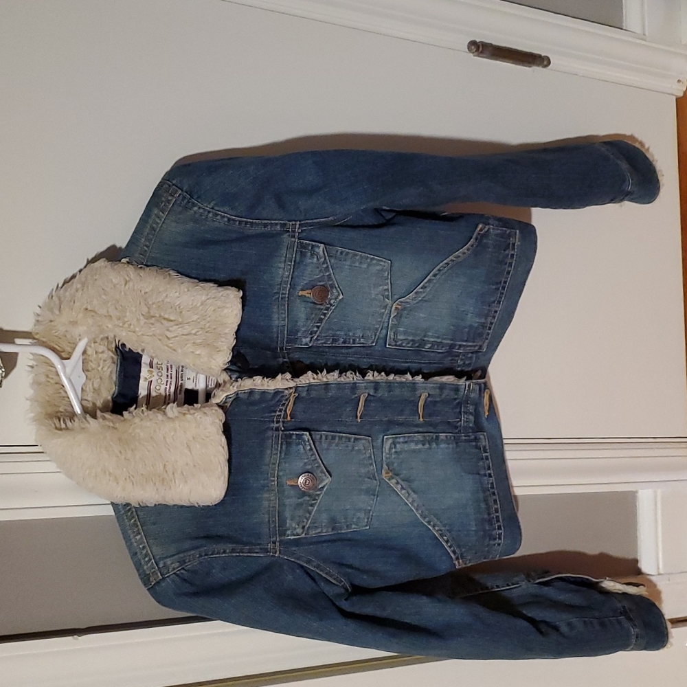 Aeropostale Denim Jean Fur Jacket